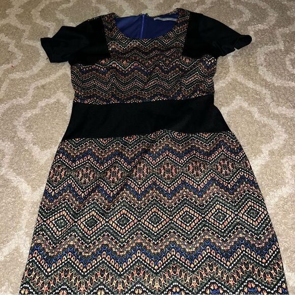 Marc New York Elegant Black and Gold Patterned Dress - Picture 1 of 8